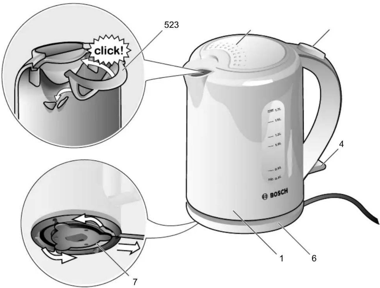 BOSCH TWK7607 - Cordless electric kettle - 1