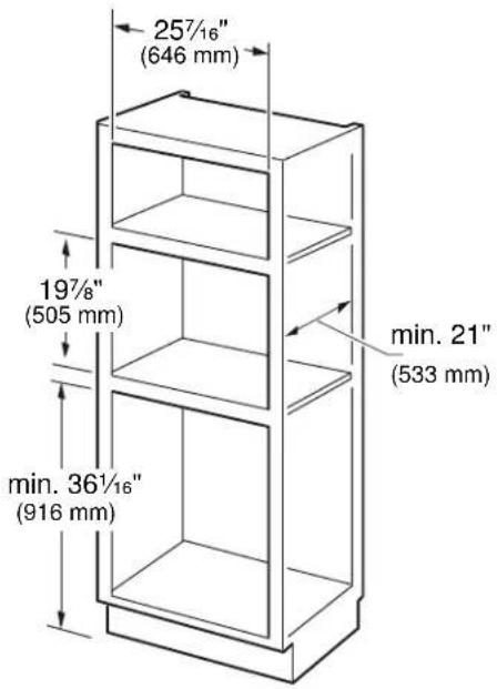 BOSCH HMB5051 - Dimensions de découpe de l'armoire - 1