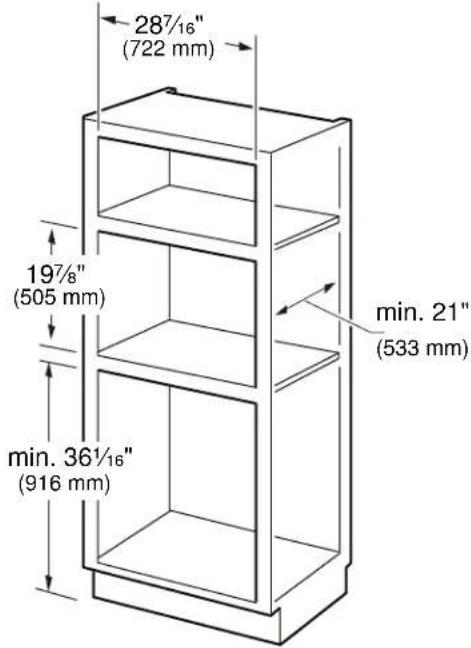 BOSCH HMB5051 - Cabinet Cutout Dimensions - 2