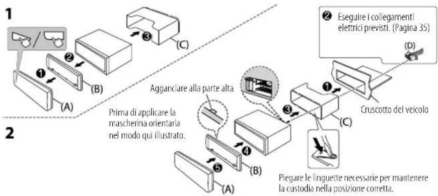 JVC KDX361BT - Installazione dell'apparecchio (nel cruscotto) - 1