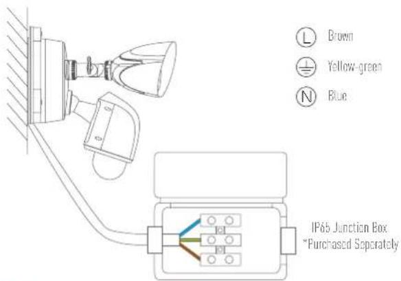 EZVIZ Floodlight LC1 - Step5 Connect the junction box and the base 3-wire connector - 1