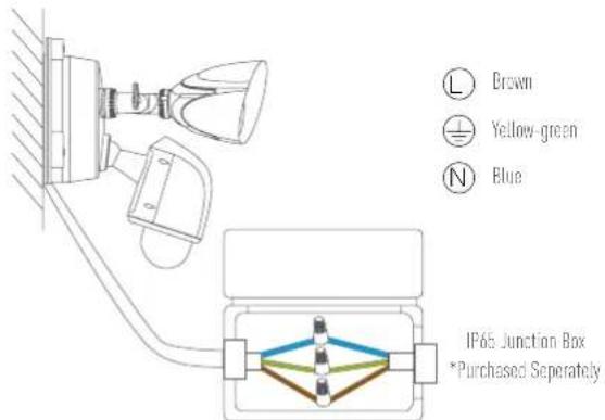 EZVIZ Floodlight LC1 - Step5 Connect the junction box and the base 3-wire connector - 2