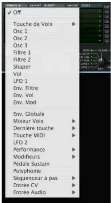 PROPELLERHEAD Reason 5.0 - Cliquez sur la ligne du haut de la colonne Source la plus a gauche. - 1