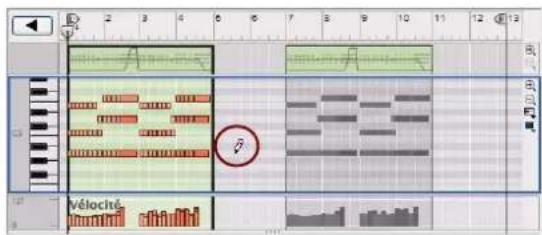 PROPELLERHEAD Reason 5.0 - À propos du dessin de notes en dehors d'un clip ouvert - 1