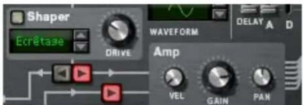PROPELLERHEAD Reason 5.0 - Cliquez sur la flèche de pop-up dans le coin supérieur gauche de l'emplacement de l'oscillateur 2 et selectionnéz y un second oscillateur à partir du menu pop-up. - 5