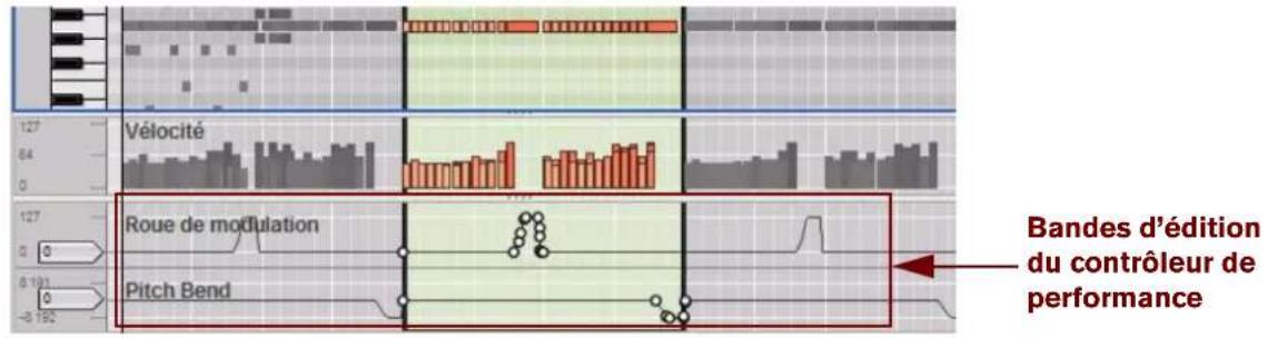 PROPELLERHEAD Reason 5.0 - ! Lorsque vous arrêtez d'enregistrer, vous devez cliquer une deuxième fois sur Stop, ou sur le bouton « Écrasement de l'automation » situé au-dessus des vu-mêtres de l'audio sur le panneau de transport pour que les cordures d'automation vertes apparaissent sur le panneau du module. - 2
