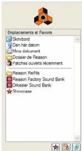 PROPELLERHEAD Reason 5.0 - Listedes emplacements et desfavoris - 1