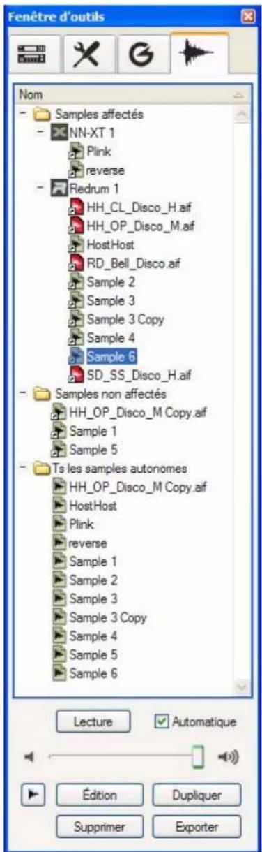 PROPELLERHEAD Reason 5.0 - Onglet Samples de morceaux - 1