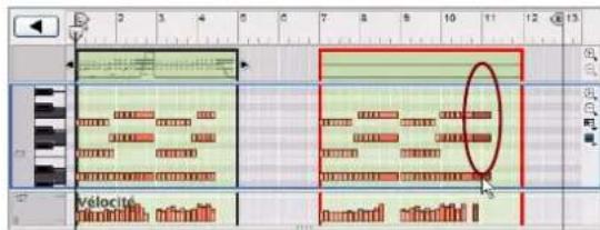 PROPELLERHEAD Reason 5.0 - À propos du déplacement de notes en dehors ou entre des clips - 4