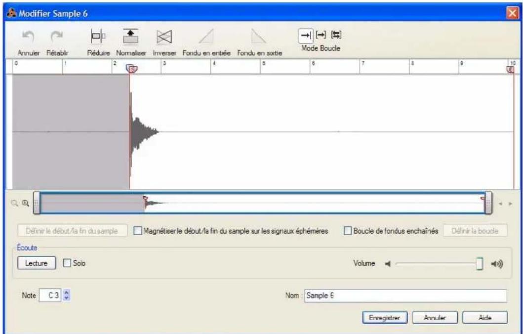 PROPELLERHEAD Reason 5.0 - Fenêtre Éditer le sample - 2