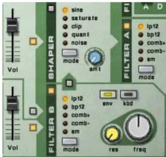 PROPELLERHEAD Reason 5.0 - Les deux oscillateurs vers un filtré chacun - 1