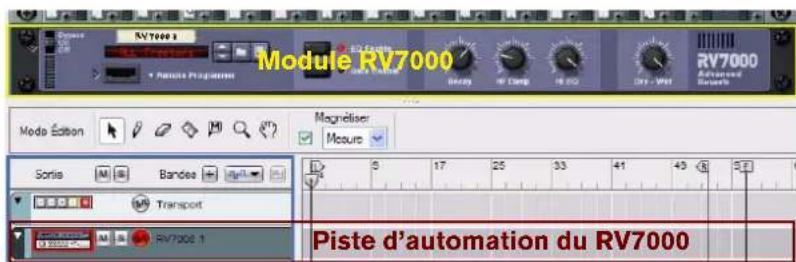 PROPELLERHEAD Reason 5.0 - Création d'une piste d'automation des paramètres pour un module non instrumental - 2