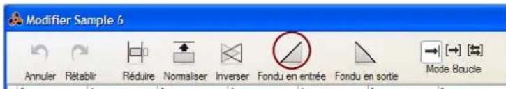 PROPELLERHEAD Reason 5.0 - Cliquez sur le bouton Fondu en entrée (ou en sortie). - 1