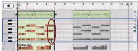 PROPELLERHEAD Reason 5.0 - À propos du déplacement de notes en dehors ou entre des clips - 1