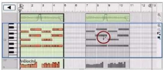 PROPELLERHEAD Reason 5.0 - À propos du dessin de notes en dehors d'un clip ouvert - 3