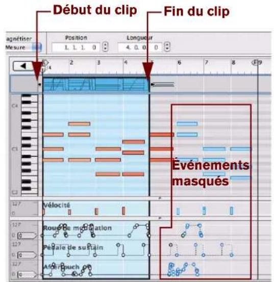 PROPELLERHEAD Reason 5.0 - Événements masqués dans les clips d'automation de paramètre et de notes - 2