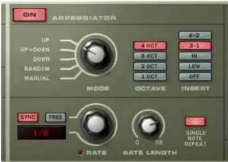 PROPELLERHEAD Reason 4.0 - Paramètres de l'arpégiateur - 1