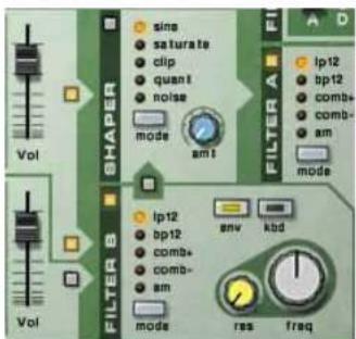 PROPELLERHEAD Reason 4.0 - Un oscillateur avec les deux filtres en parallèle - 1