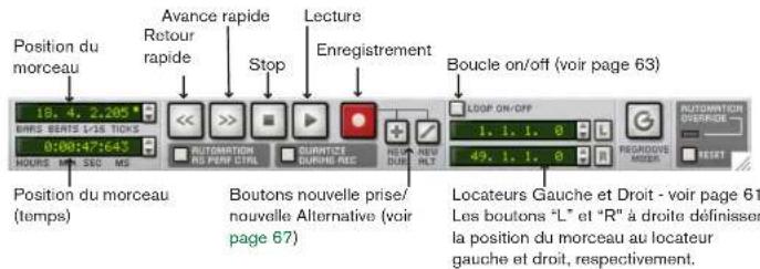 PROPELLERHEAD Reason 4.0 - Contrôleurs du transport - vue générale - 1
