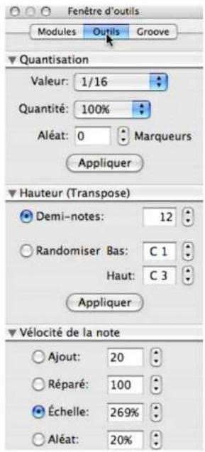 PROPELLERHEAD Reason 4.0 - Fonctions d'édition des notes de la fenêtre outils - page outils - 1