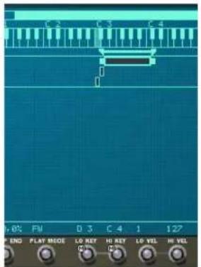 PROPELLERHEAD Reason 4.0 - Si vous avez trois zones sélectionnées qui ont chacune des valeurs différentes pour la note supérieure et que vous tournez le bouton hi key, cela leur donnera automatiquement la même valeur hi key que celle de la zone qui est la cible d'édition. - 1
