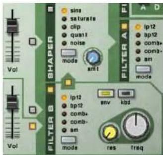 PROPELLERHEAD Reason 4.0 - L'un des oscillateurs ou les deux vers les deux filtres en série - 2