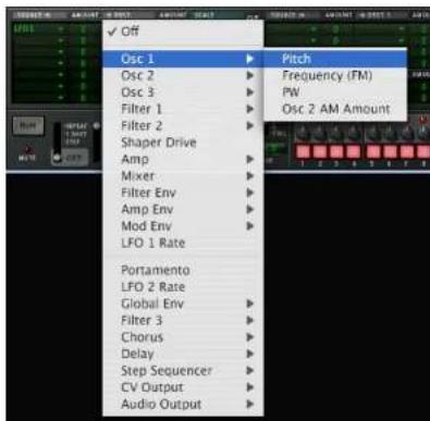 PROPELLERHEAD Reason 4.0 - Sélectionnez "LFO 1" dans le menu pop-up. - 1