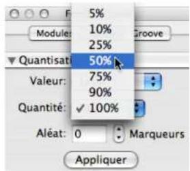 PROPELLERHEAD Reason 4.0 - Sélectionnez une valeur dans le menu pop-up quantité. - 1