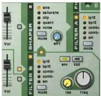 PROPELLERHEAD Reason 4.0 - L'un des oscillateurs ou les deux vers les deux filtres en série - 1