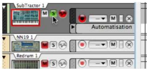 PROPELLERHEAD Reason 4.0 - Pour rendre une piste solo, cliquez sur le bouton solo (s) correspondant. - 1