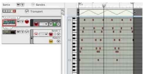 PROPELLERHEAD Reason 4.0 - Notes en arpège sur la piste - 1