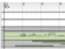 PROPELLERHEAD Reason 4.0 - Pour replier toutes les bandes d'automation, cliquez sur la flèche de la poignée en haut de la bande d'automation. - 4