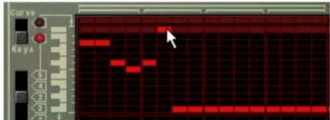PROPELLERHEAD Reason 4.0 - Cliquez dans la grille supérieure de la fenêtre de pattern du matrix. - 1