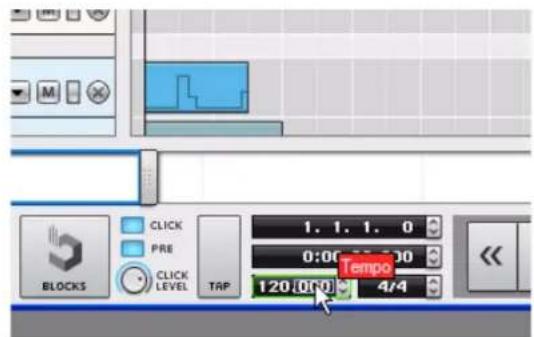 PROPELLERHEAD Reason 7.0 - Appuyez sur [Alt](Win) ou [Option](Mac) et cliquez sur l'affichage du tempo sur le panneau de transport. - 1