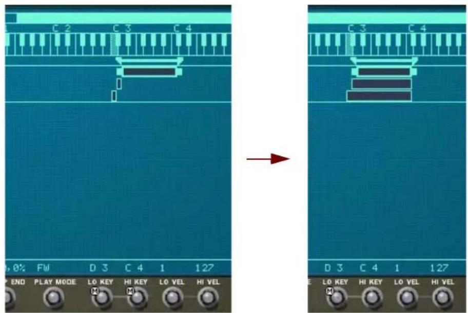 PROPELLERHEAD Reason 7.0 - Utiliser les boutons Lo Key/Hi Key pour modifier la zone de jeu. - 1
