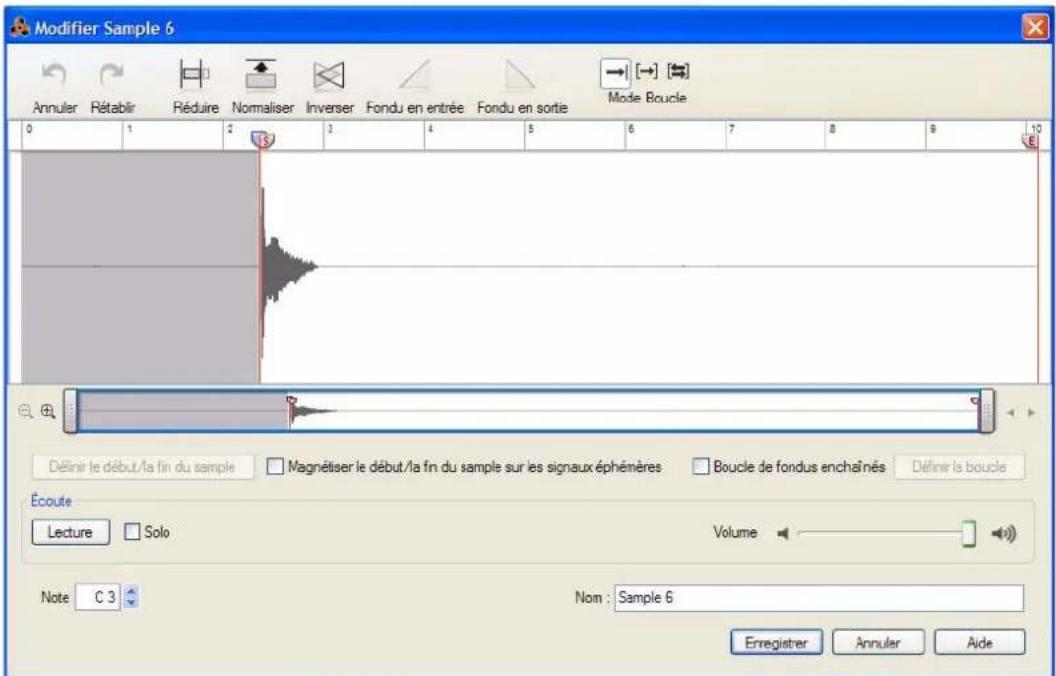 PROPELLERHEAD Reason 7.0 - Ouvrez le sample en double-cliquant dessus dans la liste Samples de morceaux dans la fenêtre Outils. - 1