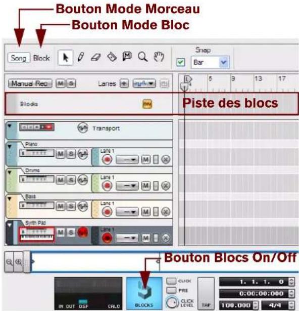 PROPELLERHEAD Reason 7.0 - Mode Morceau (avec activation des blocs) - 1