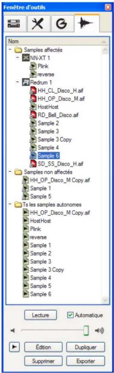 PROPELLERHEAD Reason 7.0 - Onglet Samples de morceaux - 1