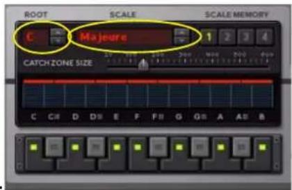 PROPELLERHEAD Reason 7.0 - Définissez la Note fondamentale avec les boutons fléchés Note fondamentale. - 1