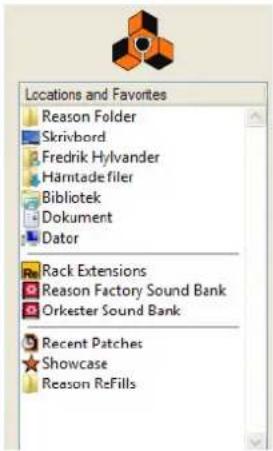 PROPELLERHEAD Reason 7.0 - Liste des emplacements et des favoris - 1