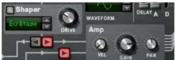 PROPELLERHEAD Reason 7.0 - Cliquez sur la flèche de pop-up dans le coin supérieur gauche de l'emplacement de l'oscillateur 2 et sélectionnez-y un second oscillateur à partir du menu pop-up. - 5