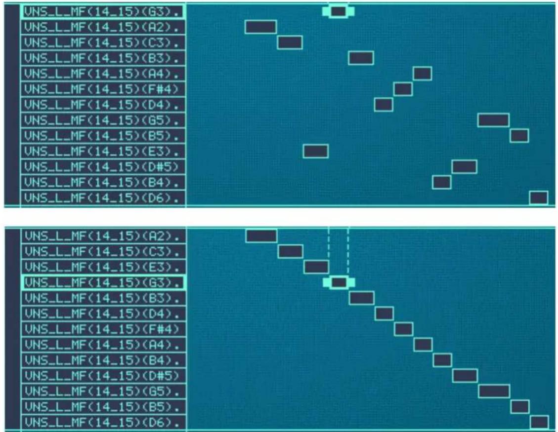 PROPELLERHEAD Reason 7.0 - Trier les zones par note - 1