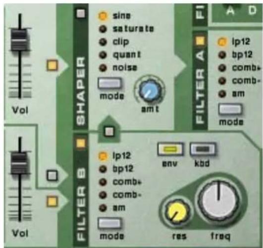 PROPELLERHEAD Reason 7.0 - Les deux oscillateurs vers un filtre chacun - 1