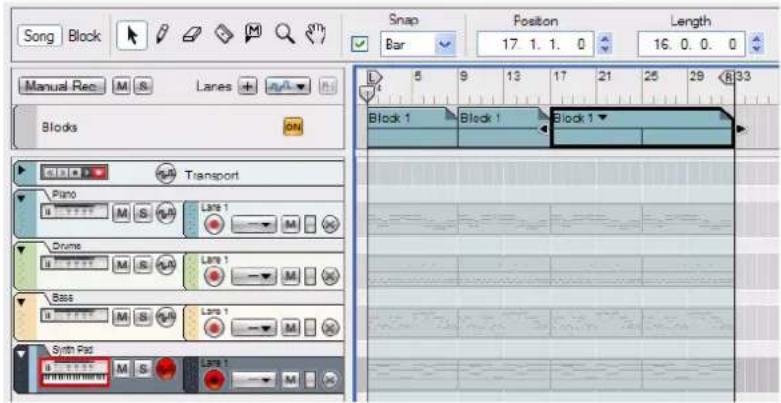 PROPELLERHEAD Reason 7.0 - Rendre des bandes muettes dans les clips d'automation de blocs - 3