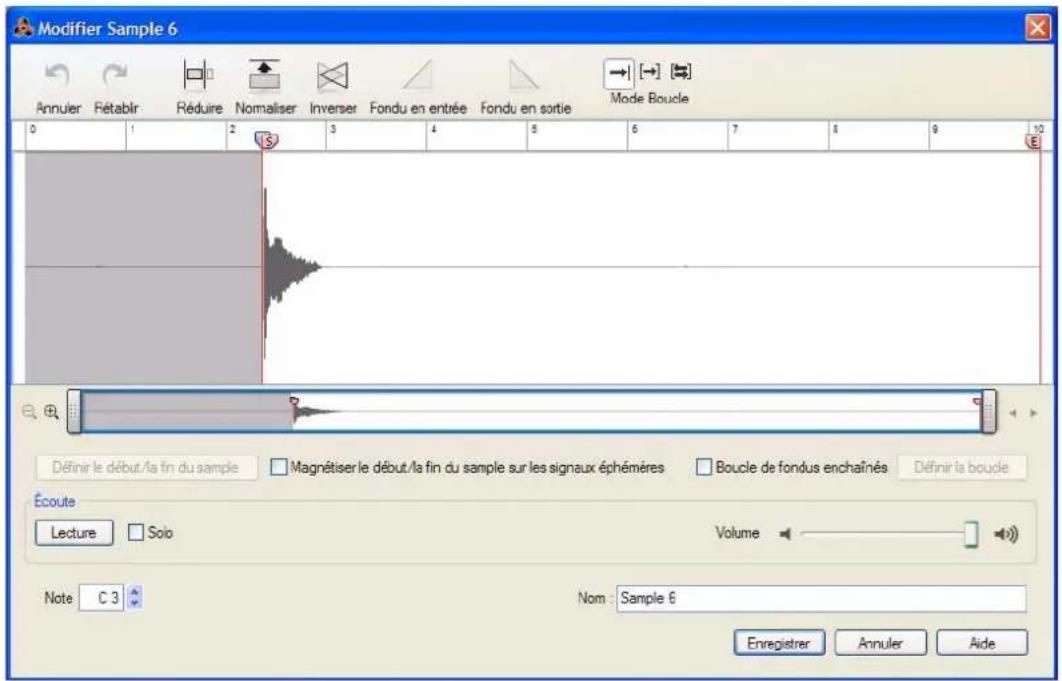 PROPELLERHEAD Reason 7.0 - Fenêtre Éditer le sample - 2