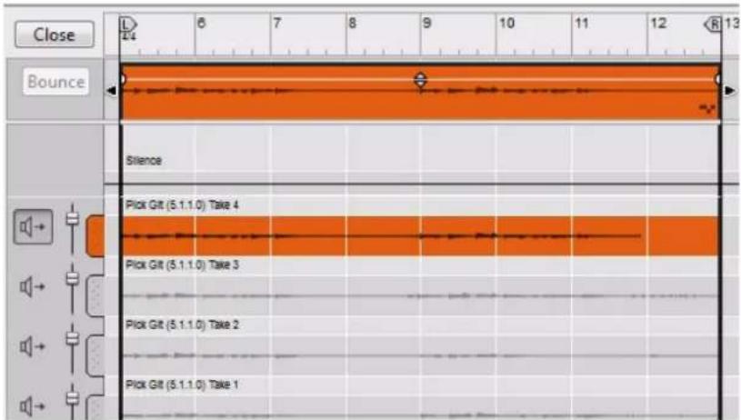 PROPELLERHEAD Reason 7.0 - Sélection d'une ligne de comp pour la lecture dans un clip en une seule prise - 1