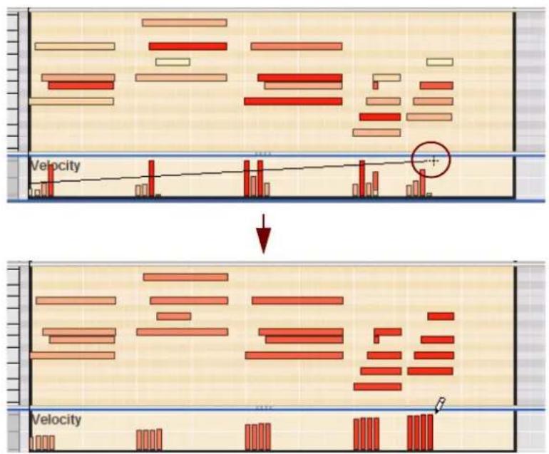 PROPELLERHEAD Reason 7.0 - Édition manuelle de la vélocité des notes - 2