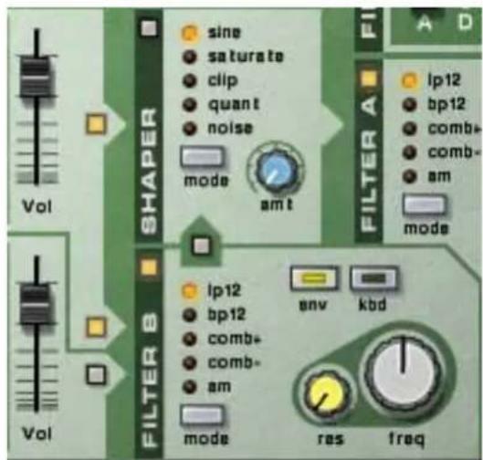 PROPELLERHEAD Reason 7.0 - Oscillateur A vers deux filtres en parallèle - 1