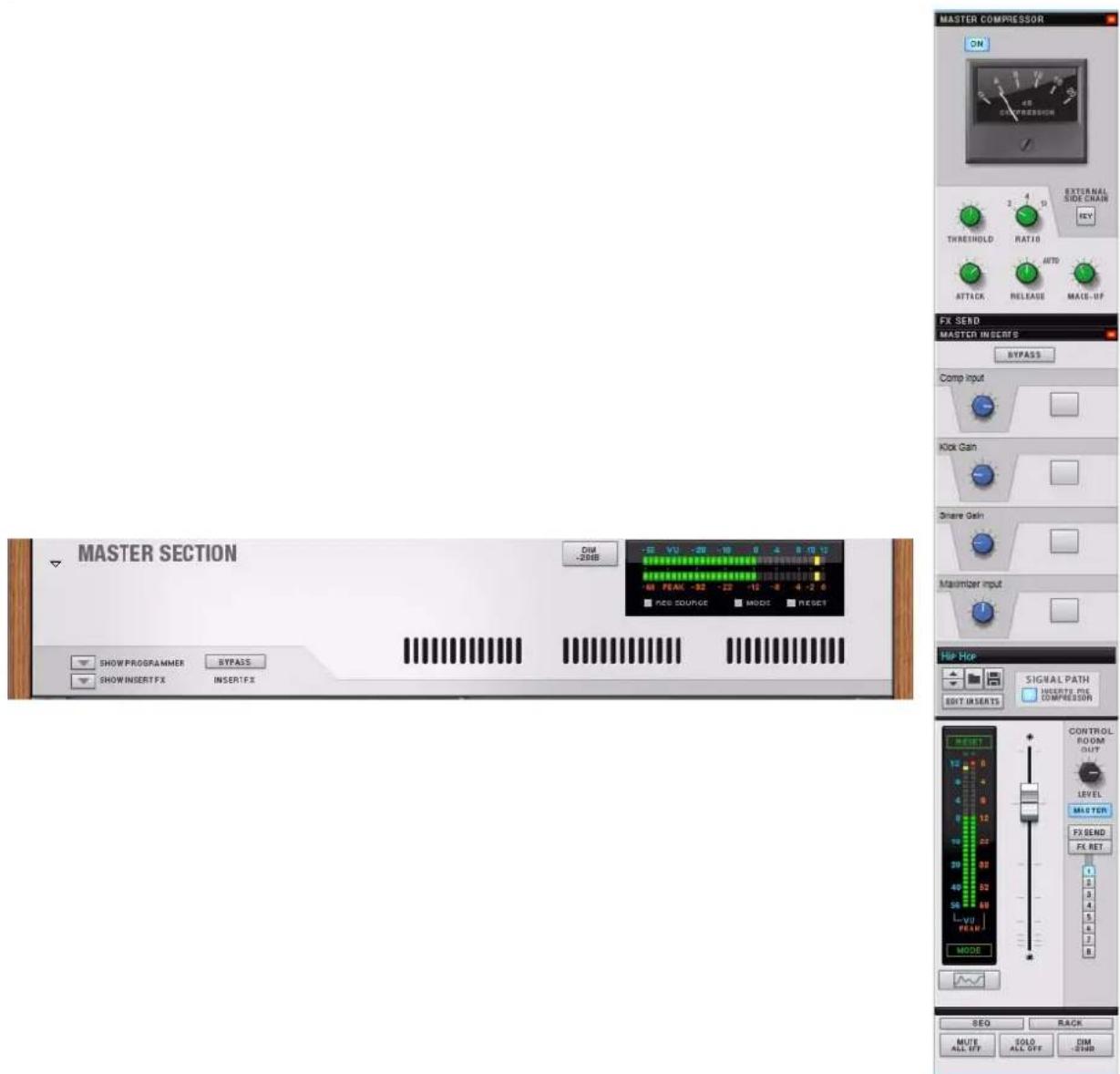 PROPELLERHEAD Reason 7.0 - Le module de la section maîtresse et la bande du mixeur - 1