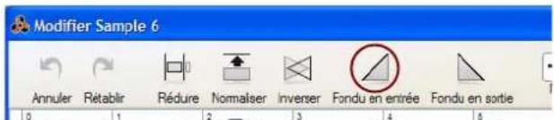 PROPELLERHEAD Reason 7.0 - Cliquez sur le bouton Fondu en entrée (ou en sortie). - 1